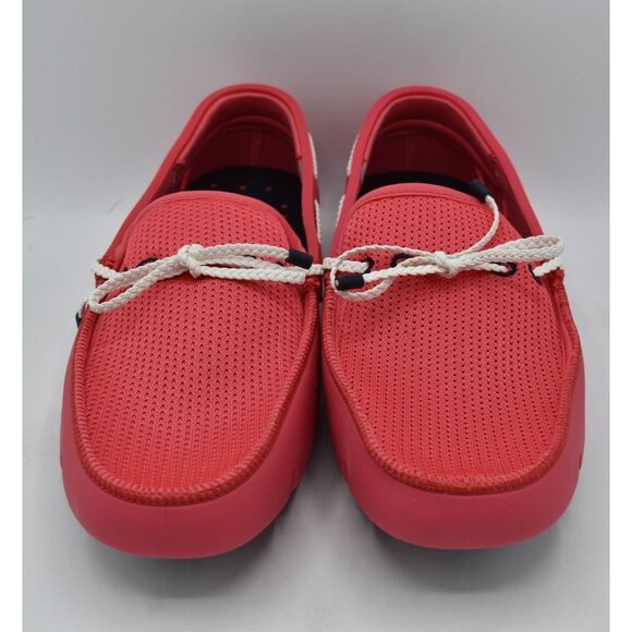 SWIMS Mens Size 8 Braided Lace Campari Red Pink Coral Slip On Loafers Shoes main image 6
